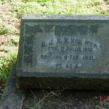 WYK B.J.C.W., van 1881-1931
