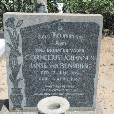 RENSBURG Cornelius Johannes, Janse van 1912-1947