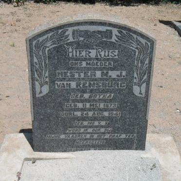 RENSBURG Hester M.J., van nee BOTHA 1873-1941