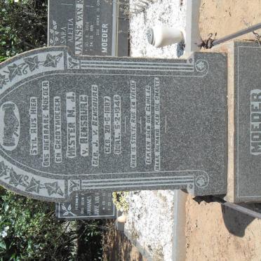 RENSBURG Hester M.J., van nee JANSE VAN RENSBURG 1887-1946