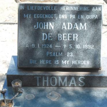 THOMAS John Adam De Beer 1924-1992