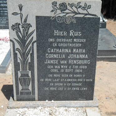 RENSBURG Catharina Maria Cornelia Johanna, Janse van nee VAN WYK 1889-1964