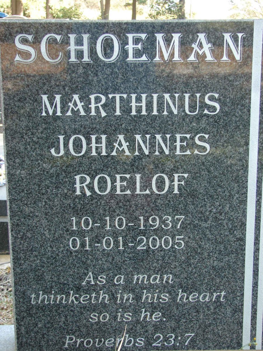 SCHOEMAN Marthinus Johannes Roelof 1937-2005