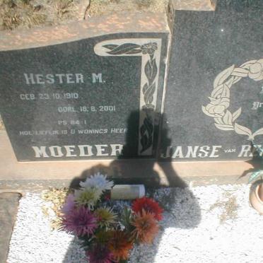 RENSBURG Marthinus D.J., Janse van 1907-1964 &amp; Hester M. 1910-2001