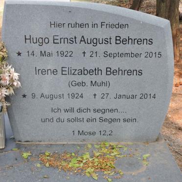 BEHRENS Hugo Ernst August 1922-2015 &amp; Irene Elizabeth MUHL 1924-2014
