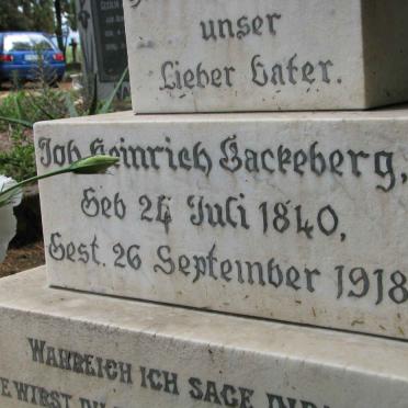 BACKEBERG Job Heinrich 1840-1918