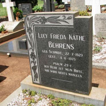 BEHRENS Lucy Friede Kathe nee SCHMIDT 1929-1975