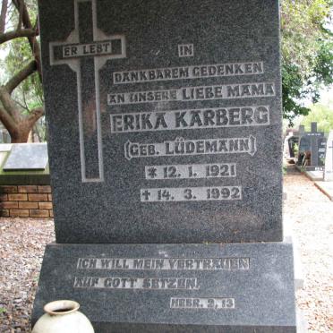 KARBERG Erika nee LUDEMANN 1921-1922
