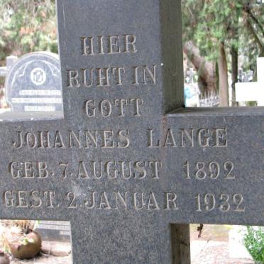 LANGE Johannes 1892-1932