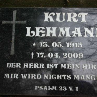 LEHMANN Kurt 1915-2009