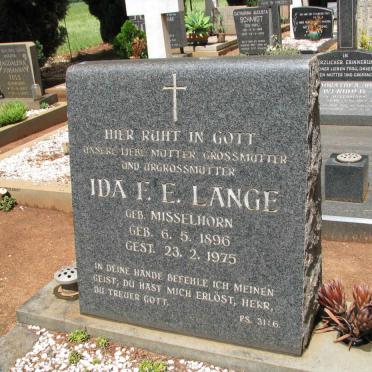 LANGE Ida F.E. nee MISSELHORN 1896-1975