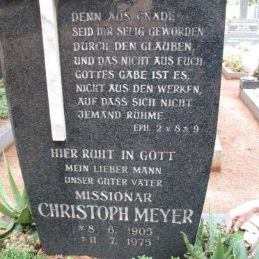 MEYER Christoph 1905-1975