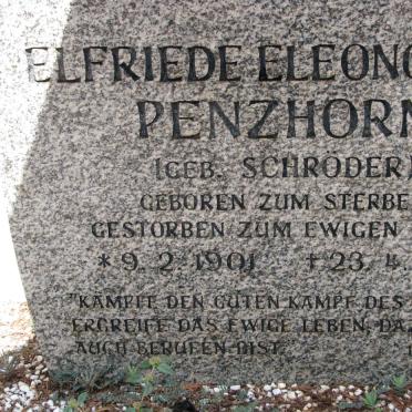 PENZHORN Elfriede Eleonore nee SCHRODER 1901-1978