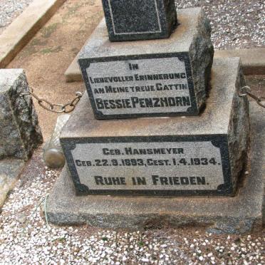 PENZHORN Bessie nee HANSMEYER 1893-1934