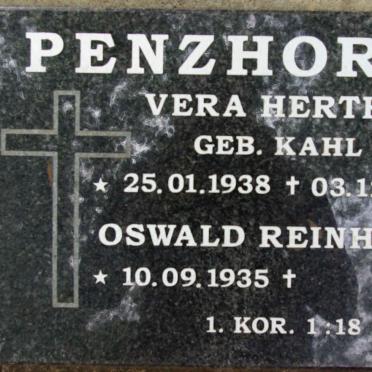 PENZHORN Oswald Reinhard 1935- &amp; Vera Hertha KAHL 1938-2015