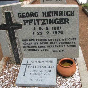 PFITZINGER Georg Heinrich 1901-1979 &amp; Marianne 1908-2010