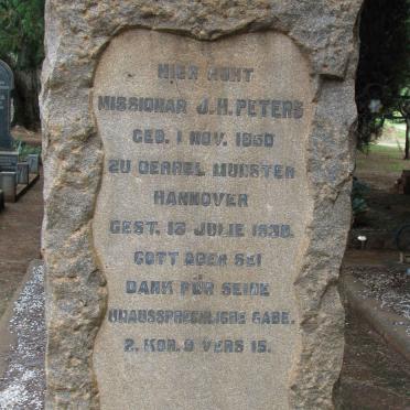 PETERS J.H. 1850-1936