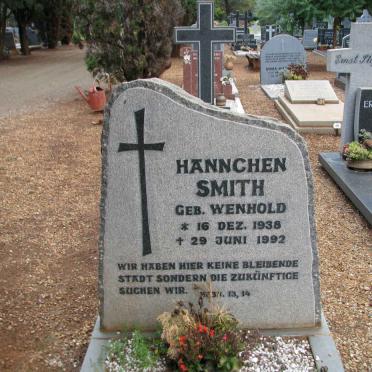 SMITH Hannchen nee WENHOLD 1938-1992
