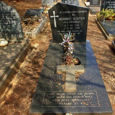 SLUITER Hermine WENHOLD 1915-2000 :: SLUITER Werner 1947-2000