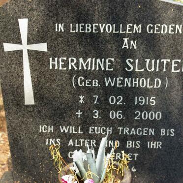SLUITER Hermine WENHOLD 1915-2000 :: SLUITER Werner 1947-2000