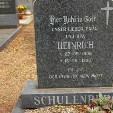 SCHULENBURG Heinrich 1906-1990