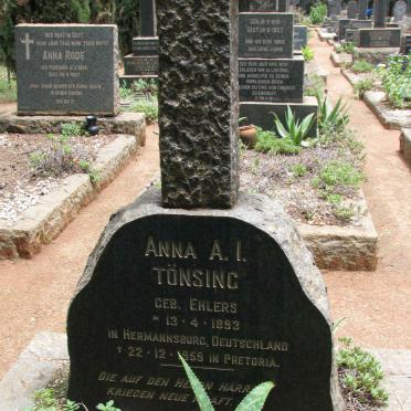 TONSING Anna A.I. nee EHLERS 1893-1959