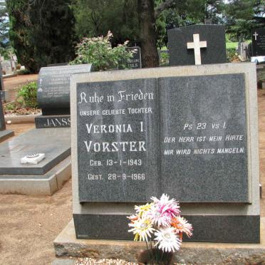 VORSTER Veronia I. 1943-1966