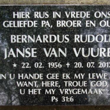 VUUREN Bernardus Rudolf, Janse van 1956-2012