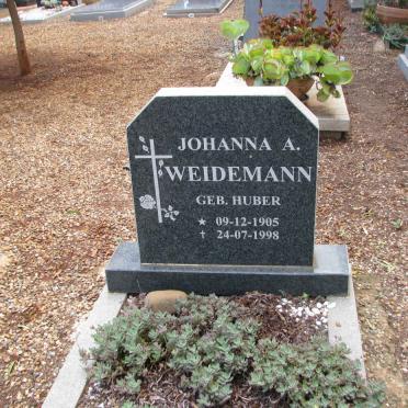 WEIDEMANN Johanna A. nee HUBER 1905-1998