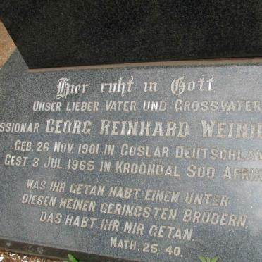 WEINHOLD Georg Reinhard 1901-1965