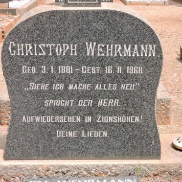 WEHRMANN Christoph 1881-1968 &amp; Ida 1920-2012