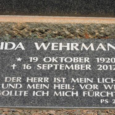 WEHRMANN Christoph 1881-1968 &amp; Ida 1920-2012