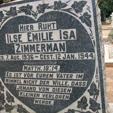 ZIMMERMAN Ilse Emilie Isa 1936-1944