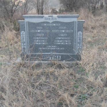 BOTHA Renier Jacobus 1860-1946 &amp; Johanna Helena DU PLESSIS 1864-1947