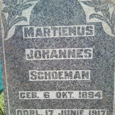 SCHOEMAN Martienus Johannes 1894-1917