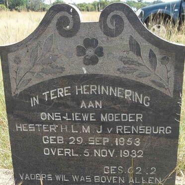 RENSBURG Hester H.L.M., J.v. 1853-1932 