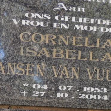 VUUREN Cornelia Isabella, Jansen van 1953-2004
