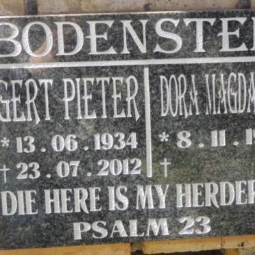 BODENSTEIN Gert Pieter 1934-2012 &amp; Dora Magdalena 1934-