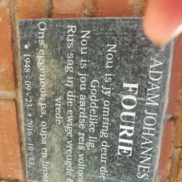 FOURIE Adam Johannes 1948-2016