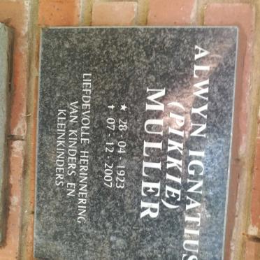 MULLER Alwyn Ignatius 1923-2007