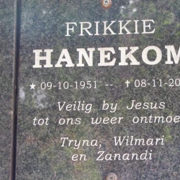 HANEKOM Frikkie 1951-2003