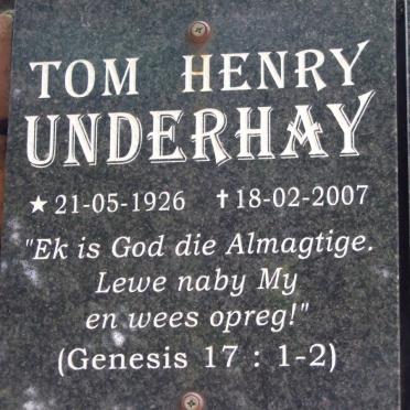 UNDERHAY Tom Henry 1926-2007