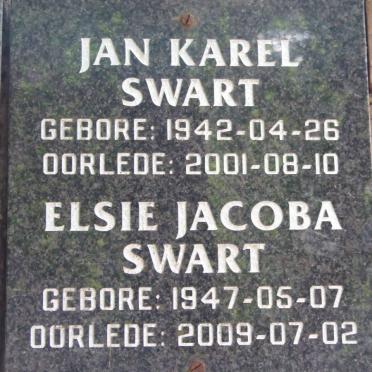 SWART Jan Karel 1942-2001 &amp; Elsie Jacoba 1947-2009