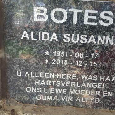 BOTES Alida Susanna 1951-2018