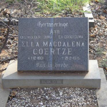 COERTZE Ella Magdalena 1901-1975
