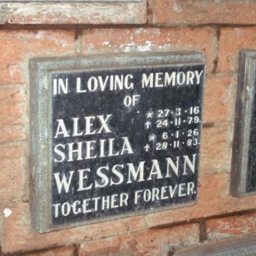 WESSMANN Alex 1916-1979 &amp; Sheila 1926-1983