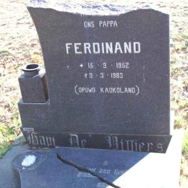 VILLIERS Ferdinand, de 1952/1983