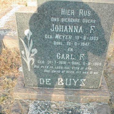 BUYS Carl F., de 1891-1968 &amp; Johanna F. MEYER 1903-1947