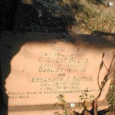 BOTHA Gysbert 1907-1941 :: BOTHA Gerhardus C. 1910-1911