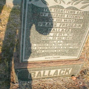 BALLACK Frans Frederik 1871-1945
